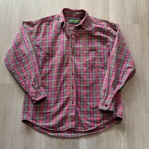 Men's Vintage 90's Hazel Creek Red Green Flannel Long Sleeve Shirt Sz Medium VTG